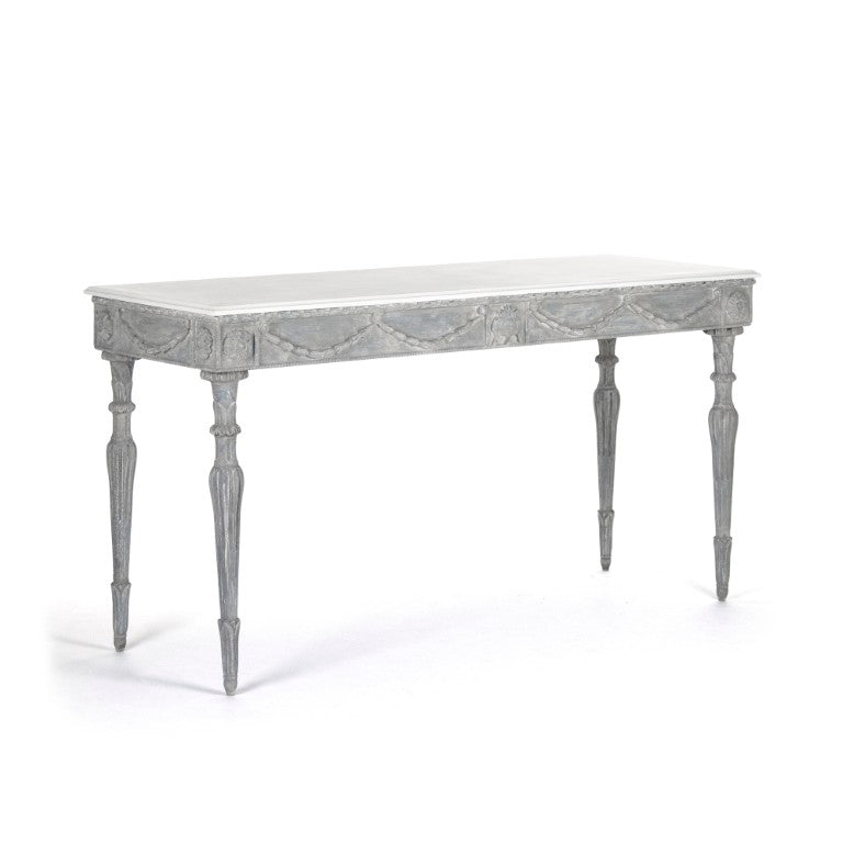 Zentique Lucien Narrow Console Table — Slim Solid Birch & Poplar Hallway Accent with Warm Hand-Stained Finish (64.5") LI-S13-26-89