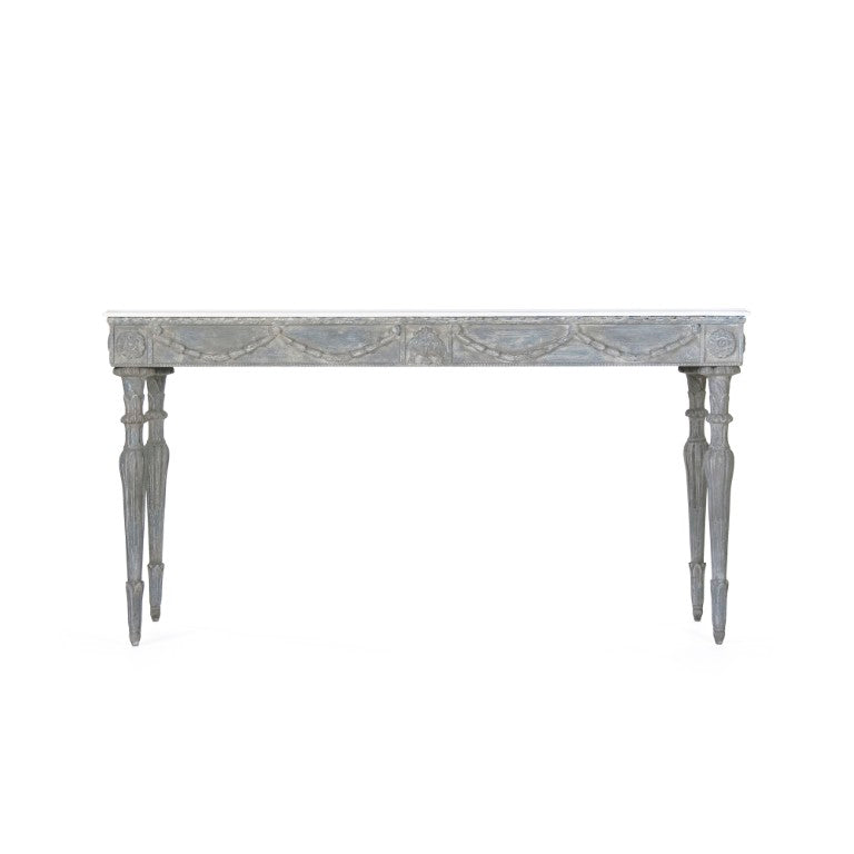 Zentique Lucien Narrow Console Table — Slim Solid Birch & Poplar Hallway Accent with Warm Hand-Stained Finish (64.5") LI-S13-26-89