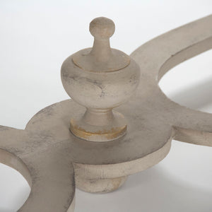 Zentique Tiffany Table: Exquisite Birch Wood Design With Distressed Finish For Rustic Elegance In Any Room Distressed Brown Top,Distressed Off,White Base Birch Li-s13-26-94