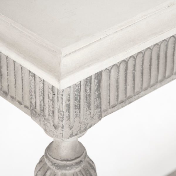 Zentique Moses Console Table - Elegant Birch White Top With Distressed Grey Base For Rustic Home Decor Charm White Top,Distressed Grey Base Birch Li-s13-30-18