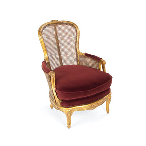 Zentique Aida Club Chair - Luxurious Red Wine Velvet With Gold Leaf Detail For Elegant Living Room Style Gold Leaf Birch,Red Wine Velvet Birch,Velvet Li-s14-11-94