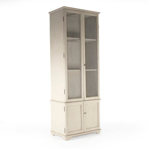 Zentique Chaline Tall Pine Cabinet with Slim Profile, Adjustable Shelves & Natural Finish for Entryway Storage LI-S14-12-125