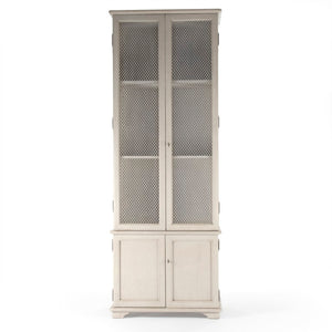 Zentique Chaline Tall Pine Cabinet with Slim Profile, Adjustable Shelves & Natural Finish for Entryway Storage LI-S14-12-125