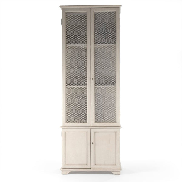 Zentique Chaline Tall Pine Cabinet with Slim Profile, Adjustable Shelves & Natural Finish for Entryway Storage LI-S14-12-125