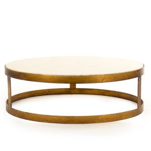 Zentique Fae Marble Coffee Table Set of 2 — Low-Profile Steel Frame, Genuine Marble Tops, Modern Accent Pair LI-S15-18-141