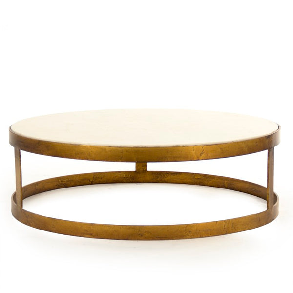 Zentique Fae Marble Coffee Table Set of 2 — Low-Profile Steel Frame, Genuine Marble Tops, Modern Accent Pair LI-S15-18-141
