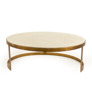 Zentique Fae Marble Coffee Table Set of 2 — Low-Profile Steel Frame, Genuine Marble Tops, Modern Accent Pair LI-S15-18-141