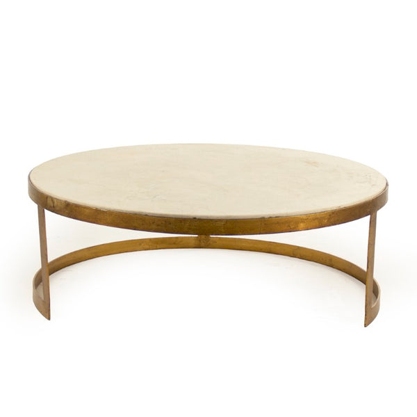 Zentique Fae Marble Coffee Table Set of 2 — Low-Profile Steel Frame, Genuine Marble Tops, Modern Accent Pair LI-S15-18-141