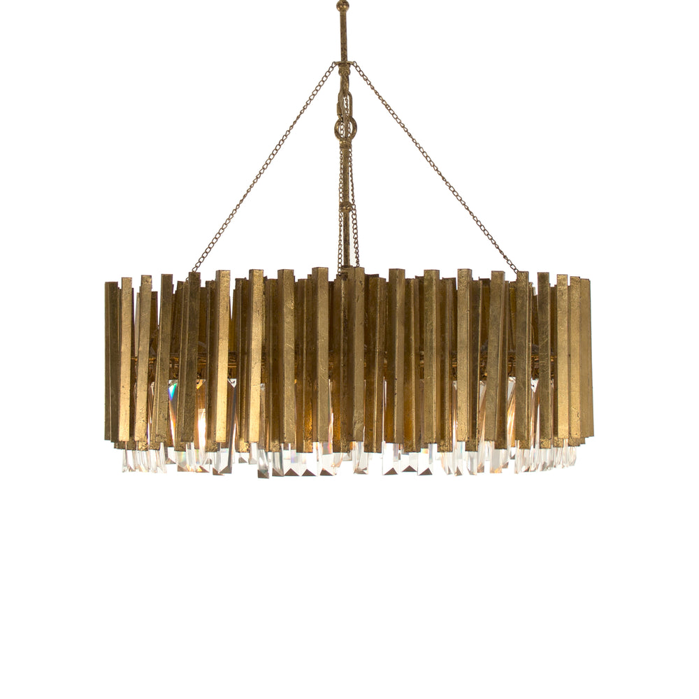 Crystal Tier Chandelier Gold Leaf LI-S16-05-279 Zentique