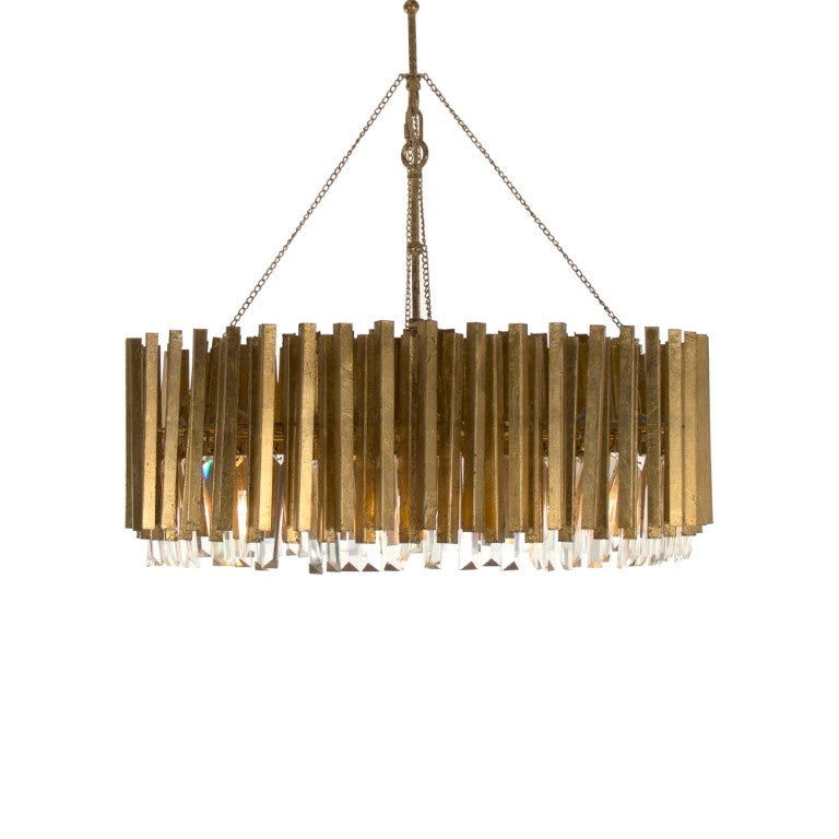 Zentique Crystal Tier Chandelier with Polished Metal Frame and High-Clarity Crystals for Radiant Dining Foyer LI-S16-05-279