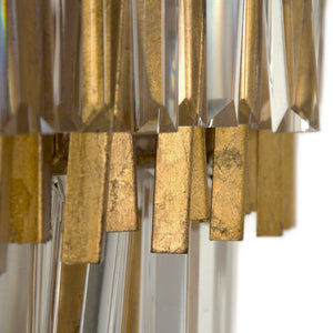 Zentique Crystal 3-Tier Chandelier — Polished Metal Frame with Faceted Crystals for Dining, Foyer Glamour LI-S16-05-291