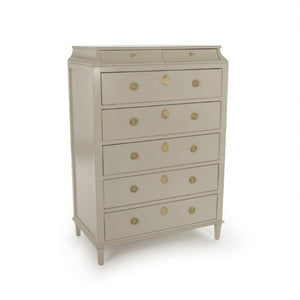 Zentique Anjelica Dresser — Tall Beech Veneer Chest with Spacious Drawers, Warm Natural Finish, Space-Saving Elegance LI-S17-24-65