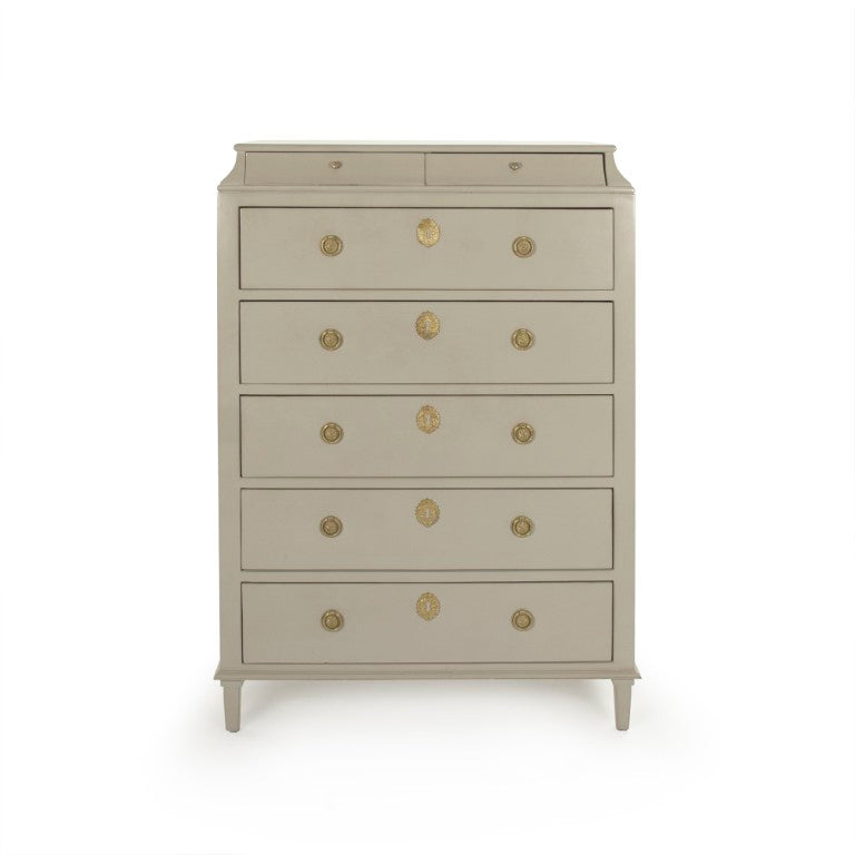 Zentique Anjelica Dresser — Tall Beech Veneer Chest with Spacious Drawers, Warm Natural Finish, Space-Saving Elegance LI-S17-24-65
