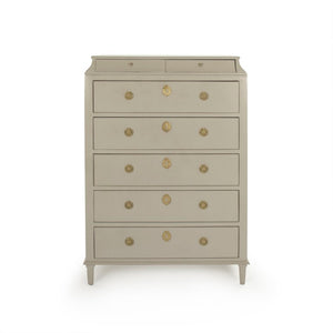 Zentique Anjelica Dresser — Tall Beech Veneer Chest with Spacious Drawers, Warm Natural Finish, Space-Saving Elegance LI-S17-24-65