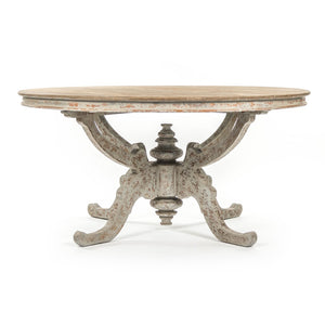 Provence Dining Table Natural Top, Distressed Grey LI-S8-25-01 Zentique