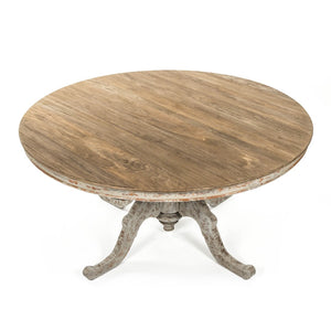 Provence Dining Table Natural Top, Distressed Grey LI-S8-25-01 Zentique
