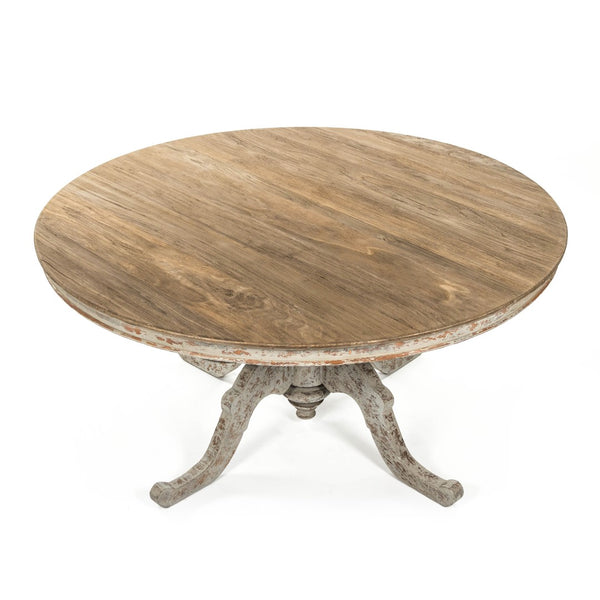 Provence Dining Table Natural Top, Distressed Grey LI-S8-25-01 Zentique