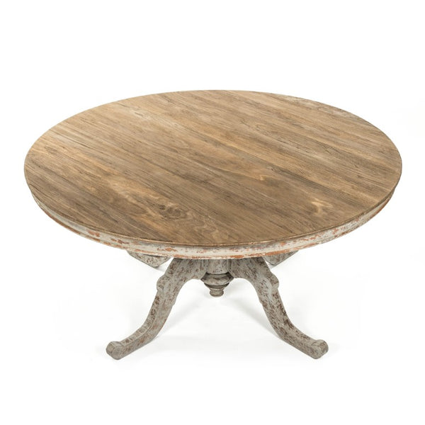 Zentique Provence Square Dining Table with Weathered Finish, Solid Frame, Seats 4–6, Rustic French Charm — Durable Elegance LI-S8-25-01