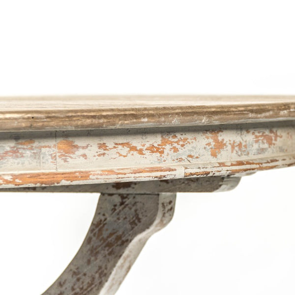 Zentique Provence Square Dining Table with Weathered Finish, Solid Frame, Seats 4–6, Rustic French Charm — Durable Elegance LI-S8-25-01