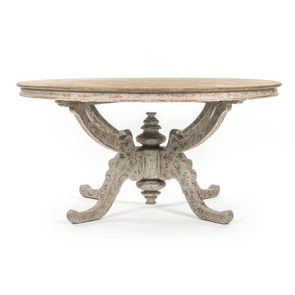 Zentique Provence Square Dining Table with Weathered Finish, Solid Frame, Seats 4–6, Rustic French Charm — Durable Elegance LI-S8-25-01