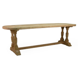Zentique Le Havre Dining Table with Solid Elm Top, Scandinavian Minimalism, Durable Plywood Build for 4–6 Seats LI-S8-25-10
