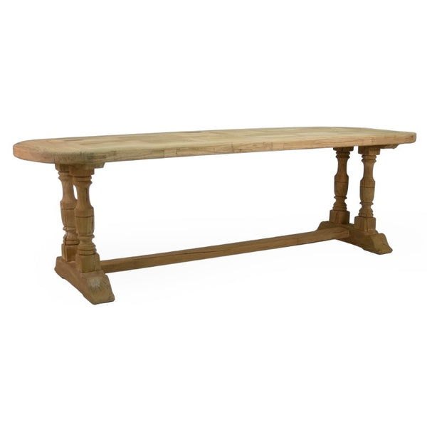 Zentique Le Havre Dining Table with Solid Elm Top, Scandinavian Minimalism, Durable Plywood Build for 4–6 Seats LI-S8-25-10