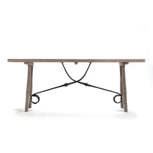 Zentique Zurich Elm Console Table with Slim Profile, Solid & Veneered Elm, Warm Finish, Storage Surface LI-S8-26-04