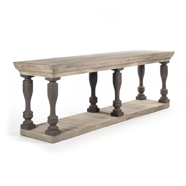 Zentique Bartek Elm & Pine Console Table — Slim 94.5cm Entryway Shelf, Natural Finish, Durable Craftsmanship LI-S8-26-08
