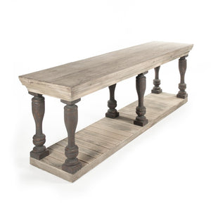 Zentique Bartek Elm & Pine Console Table — Slim 94.5cm Entryway Shelf, Natural Finish, Durable Craftsmanship LI-S8-26-08