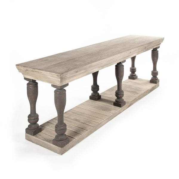 Zentique Bartek Elm & Pine Console Table — Slim 94.5cm Entryway Shelf, Natural Finish, Durable Craftsmanship LI-S8-26-08