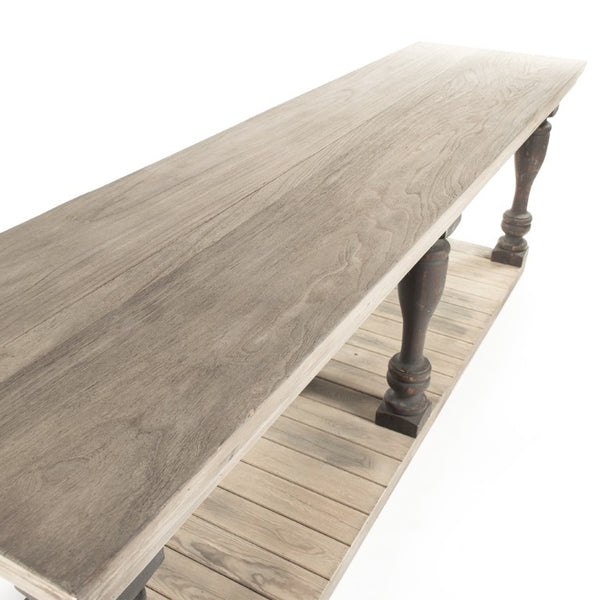 Zentique Bartek Elm & Pine Console Table — Slim 94.5cm Entryway Shelf, Natural Finish, Durable Craftsmanship LI-S8-26-08