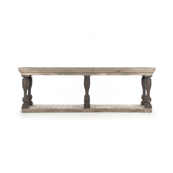 Zentique Bartek Elm & Pine Console Table — Slim 94.5cm Entryway Shelf, Natural Finish, Durable Craftsmanship LI-S8-26-08