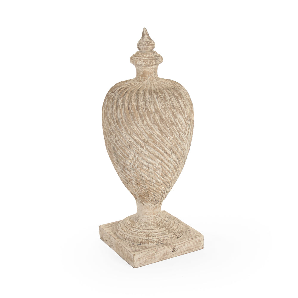Julius Wooden Finial Urn Dry Natural Finish LI-S9-06-04 Zentique