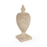 Julius Wooden Finial Urn (Antique White) Zentique