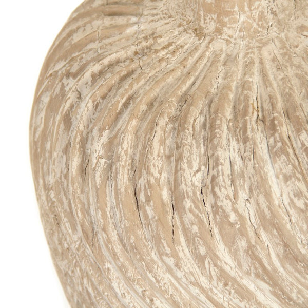 Zentique Julius Solid Poplar Finial Urn in Antique White Distressed Finish — 32" Statement Accent Decor LI-S9-06-04 White