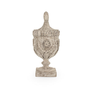 Lea Wooden Finial Urn (Antique White) Zentique