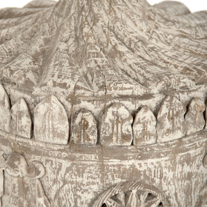 Lea Wooden Finial Urn (Antique White) Zentique