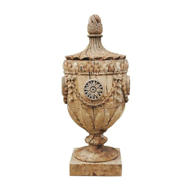 Zentique Lea Poplar Wooden Finial Urn — 29" Tall Decorative Accent for Mantels, Entryways & Console Tables LI-S9-06-05