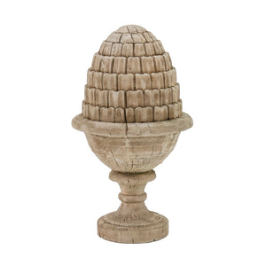Zentique Lucus Wooden Finial Urn - Rustic Elegance For Home Decor, Unique Accent Piece For Any Space Dry Natural Finish Poplar Li-s9-06-06