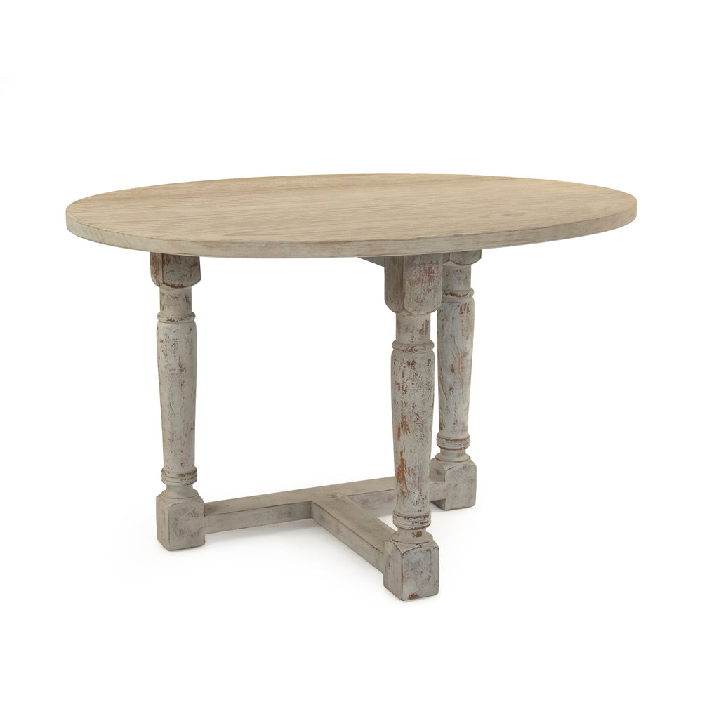 Prague Table Weathered Top, Distressed Grey Base LI-S9-13-22 Zentique