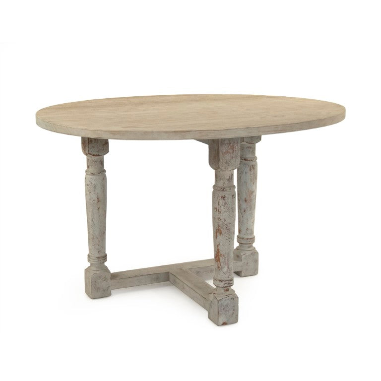 Zentique Prague Modern Elm Dining Table — Compact W44 H28 D37.5, Solid Elm Top, Birch Frame, Versatile Use LI-S9-13-22