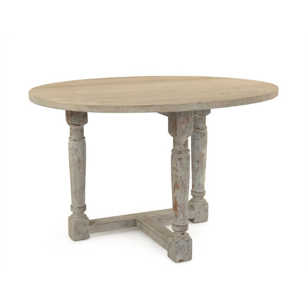 Zentique Prague Modern Elm Dining Table — Compact W44 H28 D37.5, Solid Elm Top, Birch Frame, Versatile Use LI-S9-13-22