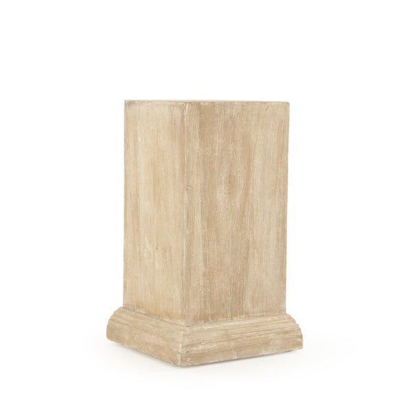 Zentique Cottage Tong Wood Stand with Slim Vertical Design, Warm Rustic Finish for Entryway, Bedside, Display LI-S9-14-02 White