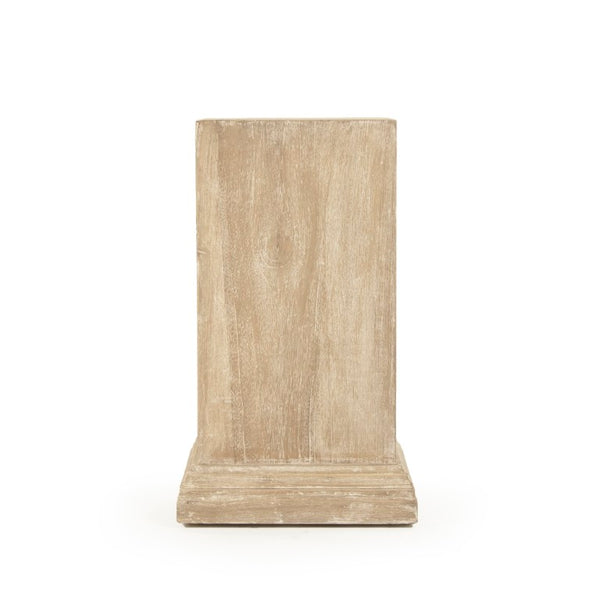 Zentique Cottage Tong Wood Stand with Slim Vertical Design, Warm Rustic Finish for Entryway, Bedside, Display LI-S9-14-02 White