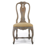 Kate Chair Distressed Brown/Blue Birch, Tan Linen LI-S9-22-21 Zentique