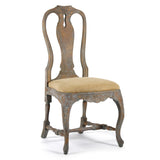 Kate Chair Distressed Brown/Blue Birch, Tan Linen LI-S9-22-21 Zentique