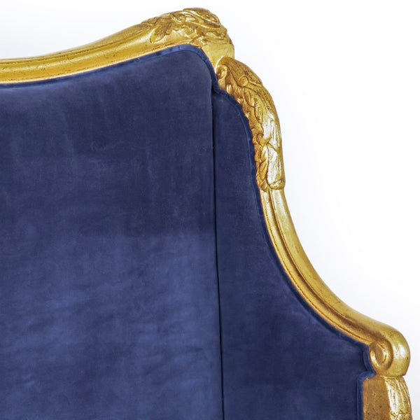 Zentique Georgia Queen Bed Spacious Velvet Upholstered Headboard, Birch Frame, No Box Spring Needed, Elegant Support LI-SH-99-18-S