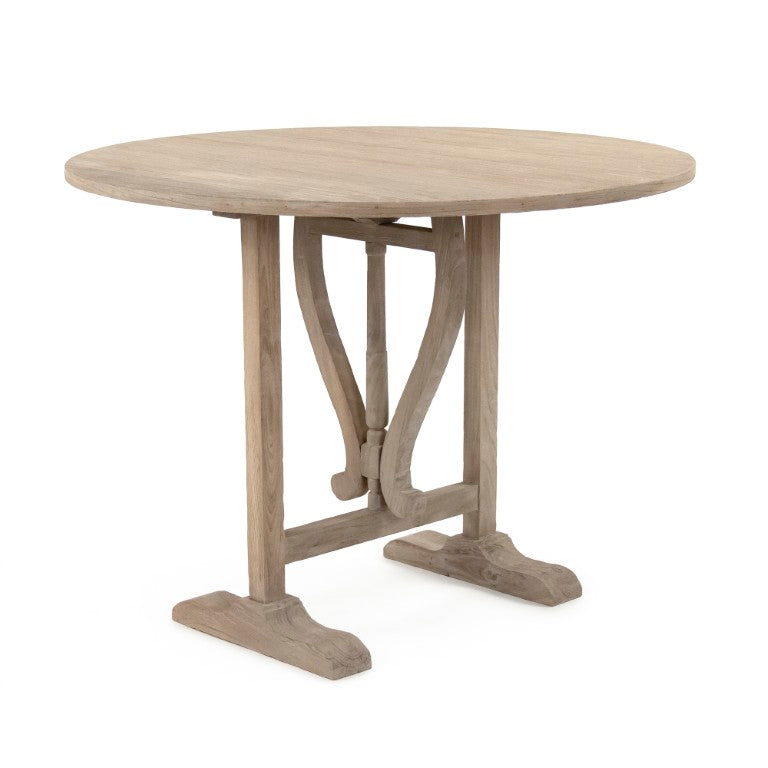 Zentique Laurel Mid-Century Elm Dining Table — Compact 39" Round Wood Top, Tapered Legs, Durable Finish LI-SH10-13-67