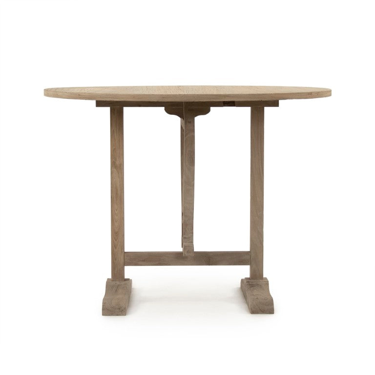 Zentique Laurel Mid-Century Elm Dining Table — Compact 39" Round Wood Top, Tapered Legs, Durable Finish LI-SH10-13-67