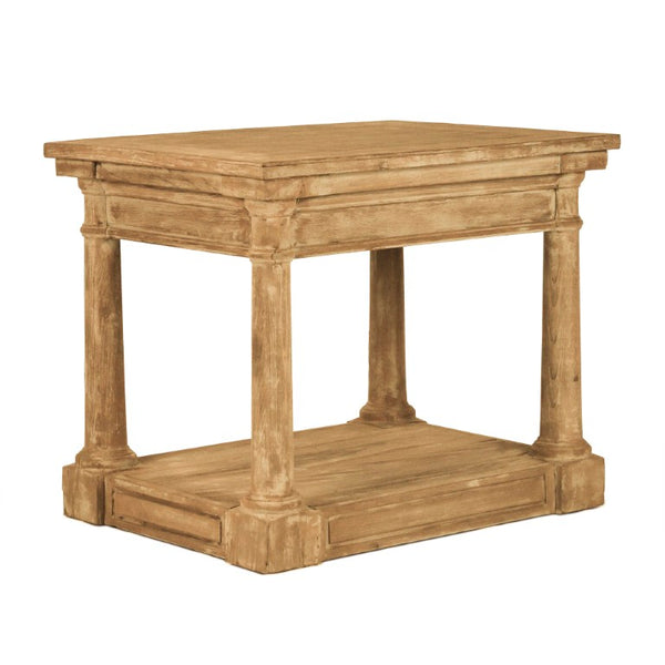 Zentique Luc Mid-Century Side Table in Warm Oak Finish — Compact Solid Oak Veneer Accent Table, 27.5"W LI-SH10-13-72